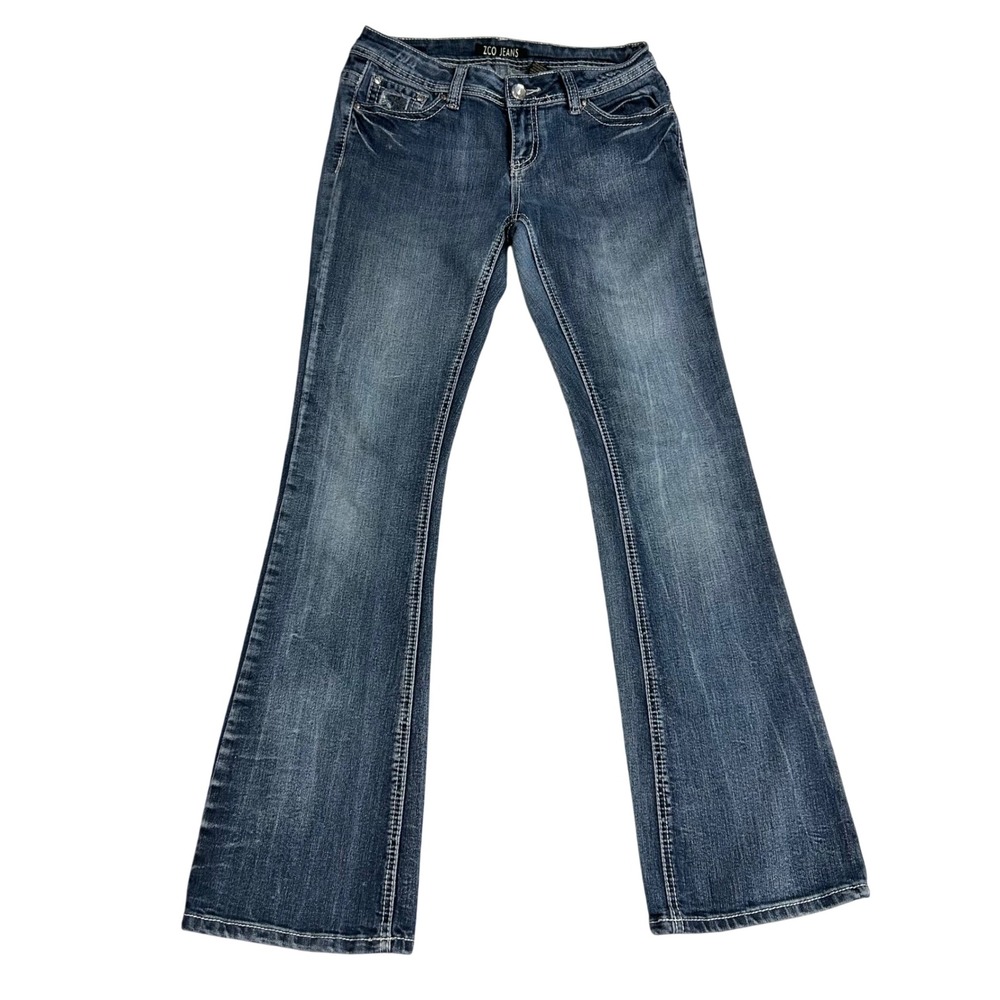 ZCO Jeans Womens Size 9 Bootcut Embellished Rhinestone Sequin Denim Medium Wash